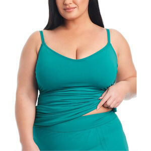 Bleu by Rod Beattie Kore Scoop Neck Tankini Top Ocean Size 20W